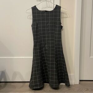 Black and White Sleeveless A-line Midi Dress